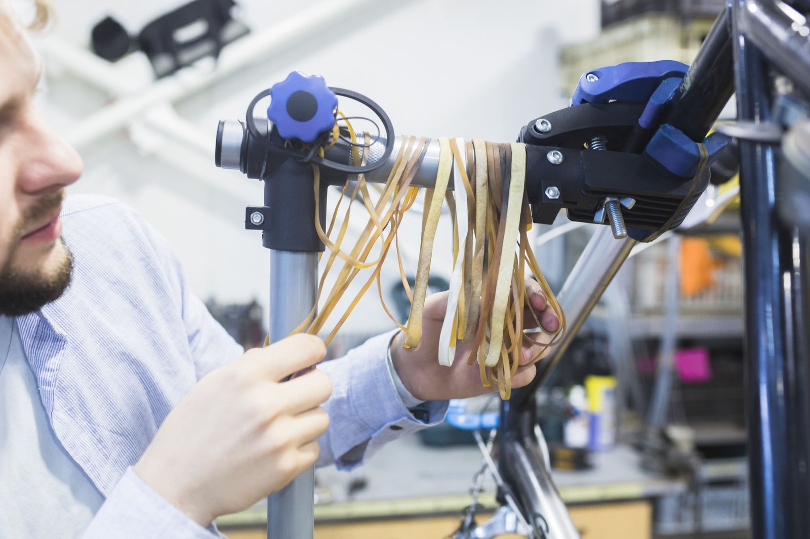 Technician checking a rope assembly